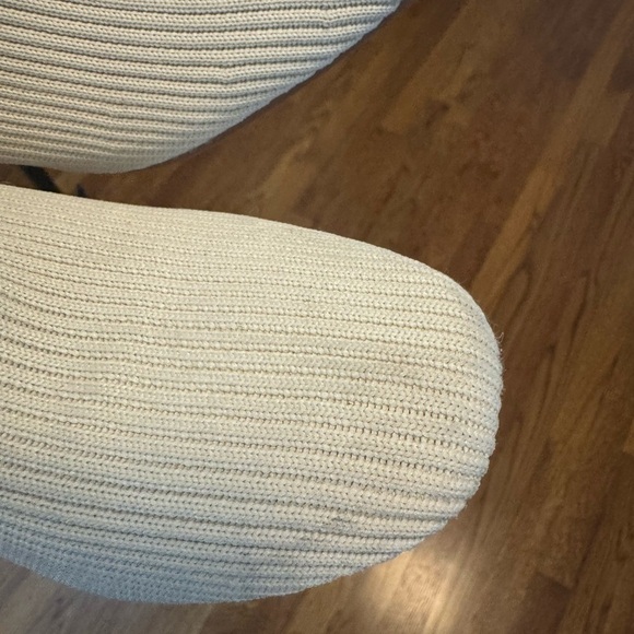 Joie Cream Ribbed Sweater Heeled Booties Size 6.5 - Picture 11 of 16